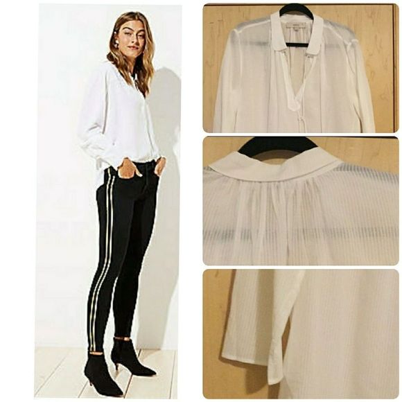 LOFT Tops - Plait Split Neck blouse